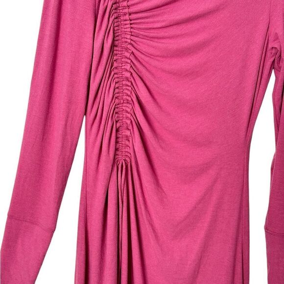 Anthropologie Daily Practice Pink Ruched Midi Dress | Size L - Picture 7 of 10